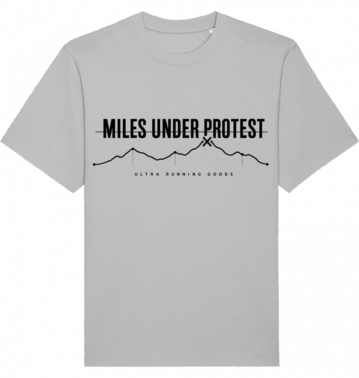 MILES UNDER PROTEST Heavy Tee – Oversized Organic T-Shirt (Black Print) - Flat Mockup