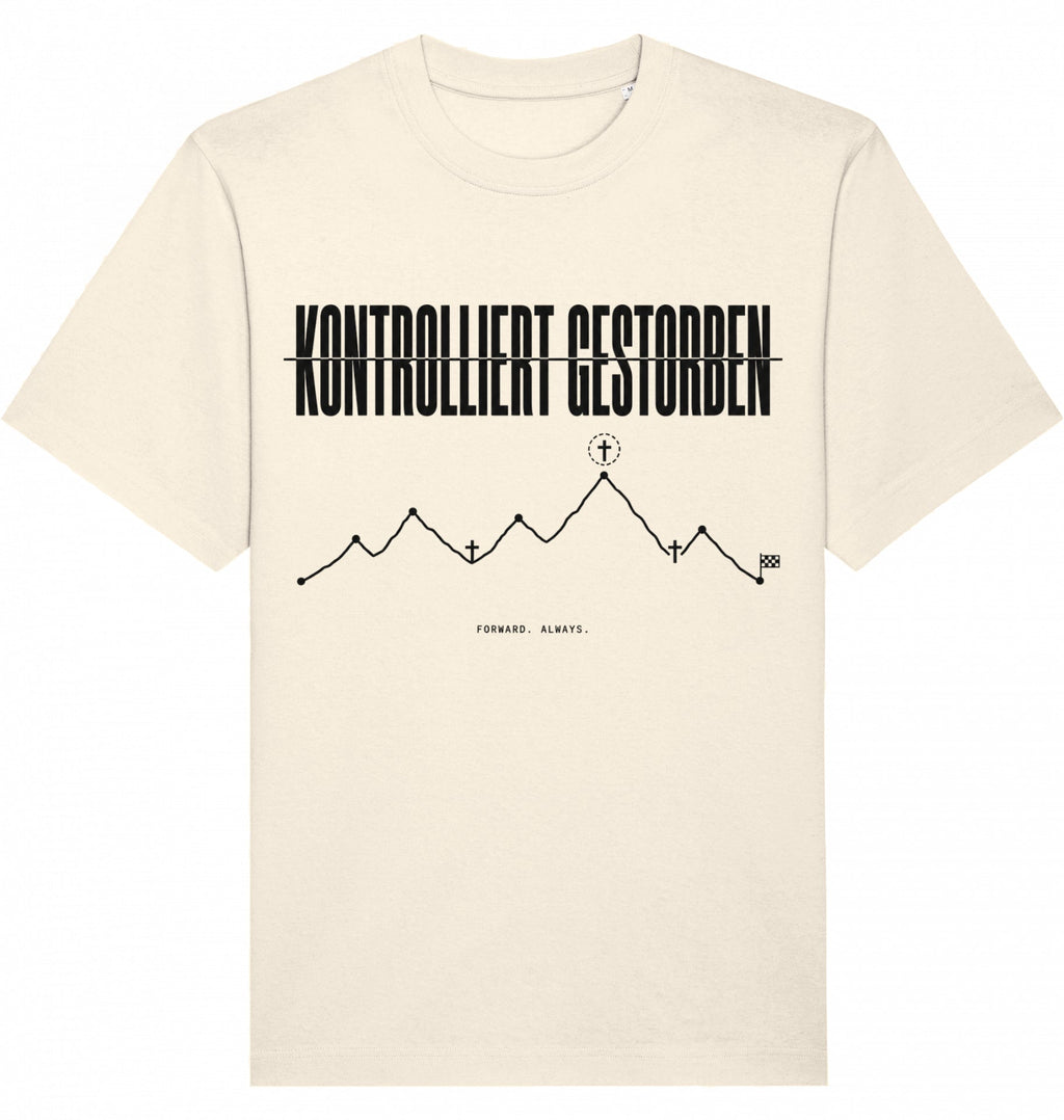 KONTROLLIERT GESTORBEN Heavy Tee – Oversized Organic T-Shirt (Black Print) - Flat Mockup