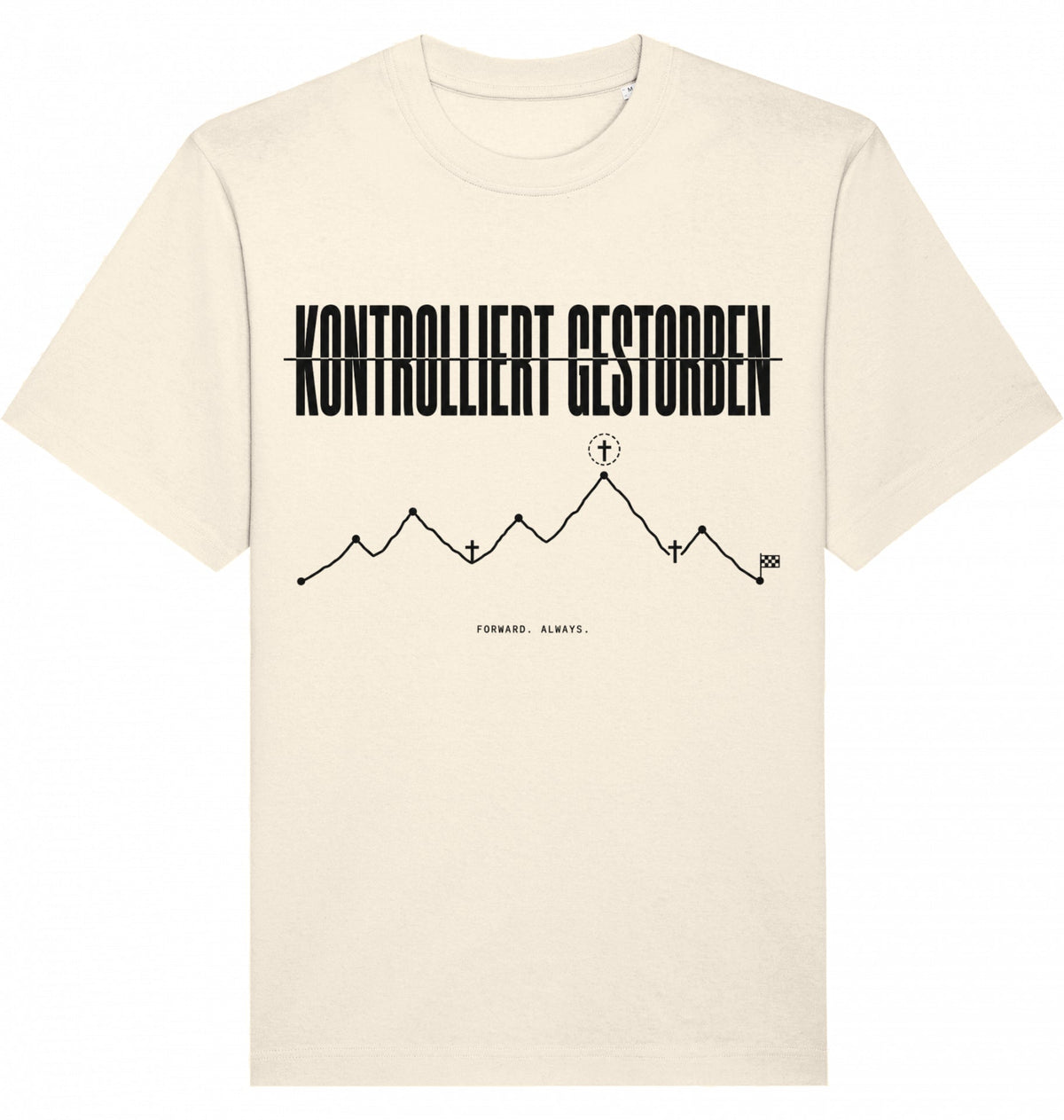 KONTROLLIERT GESTORBEN Heavy Tee – Oversized Organic T-Shirt (Black Print) - Flat Mockup