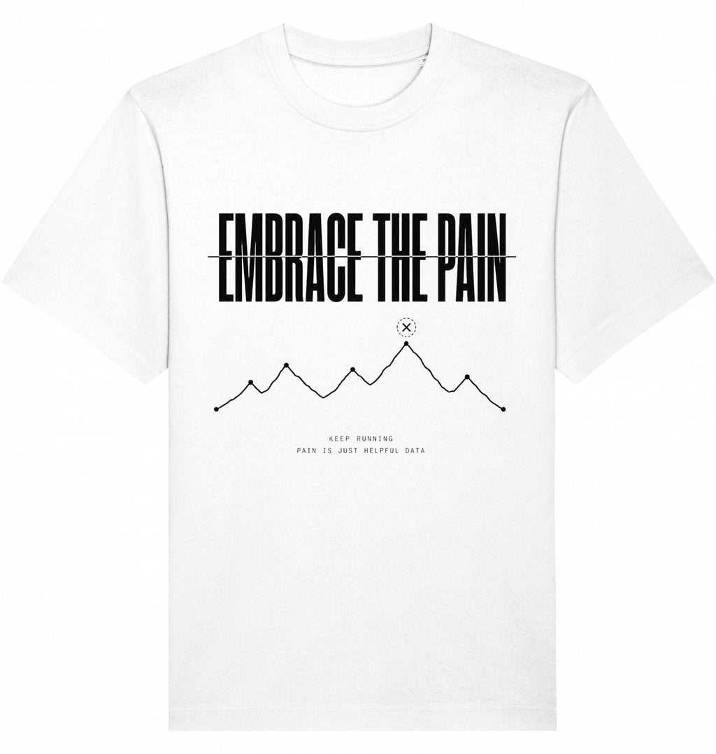 EMBRACE THE PAIN Heavy Tee – Oversized Organic T-Shirt (Black Print) - Flat Mockup