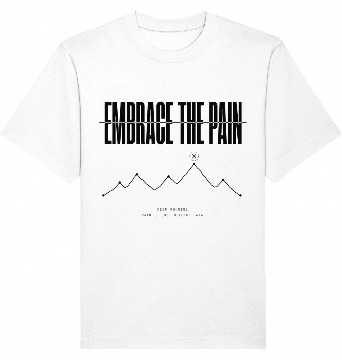 EMBRACE THE PAIN Heavy Tee – Oversized Organic T-Shirt (Black Print) - Flat Mockup
