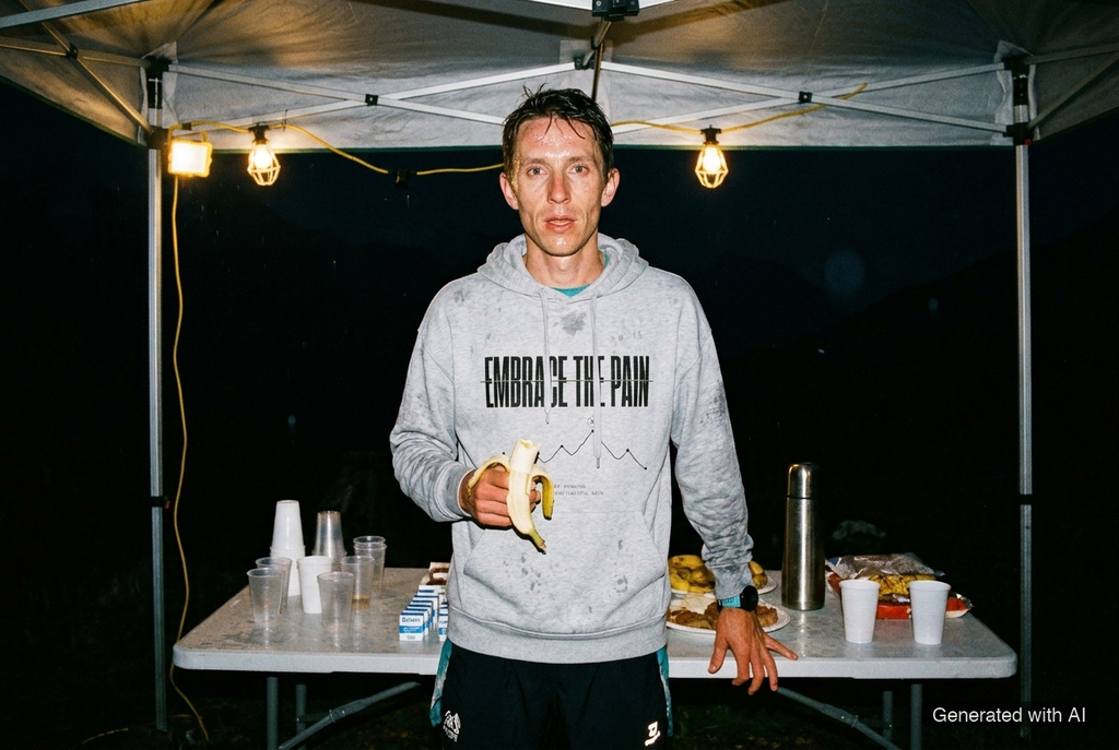 EMBRACE THE PAIN Women's Hoodie – Organic Hoodie (Black Print) - Trail Running Lifestyle Mockup (Scene 03)