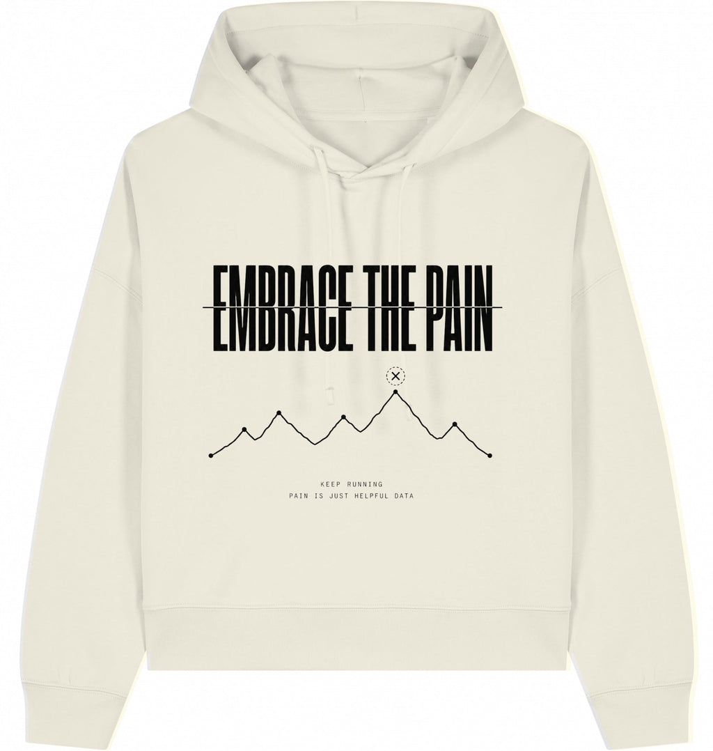 EMBRACE THE PAIN Women's Organic Hoodie – Black Print - Flat Mockup