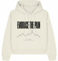 EMBRACE THE PAIN Women's Organic Hoodie – Black Print - Flat Mockup