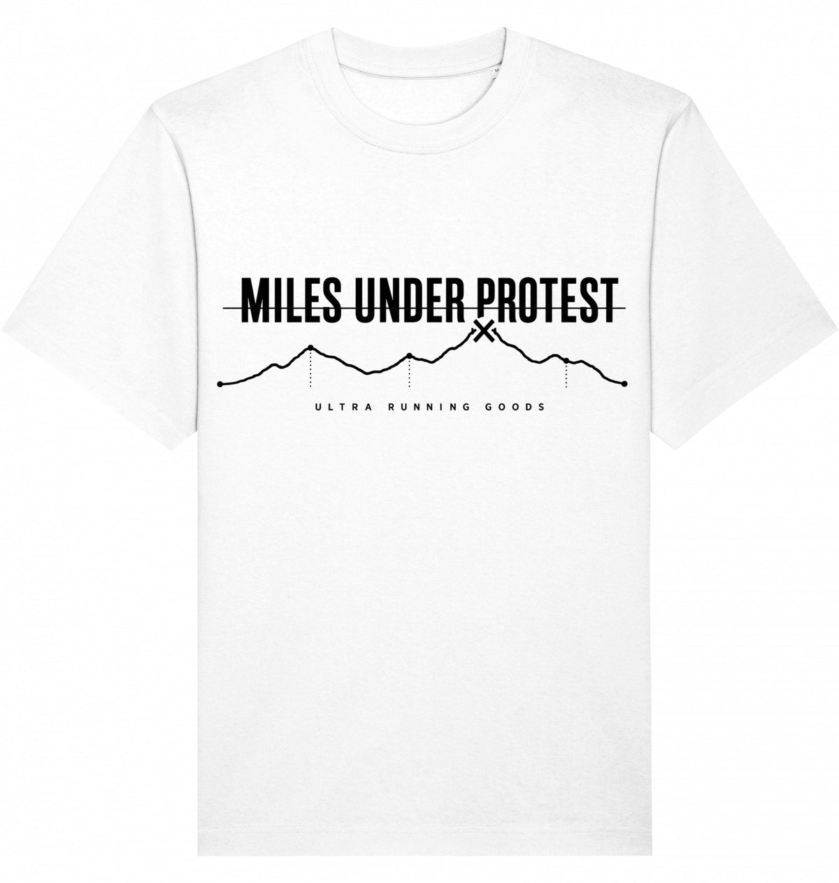 MILES UNDER PROTEST Heavy Tee – Oversized Organic T-Shirt (Black Print) - Flat Mockup