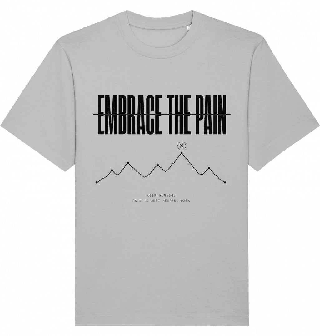 EMBRACE THE PAIN Heavy Tee – Oversized Organic T-Shirt (Black Print) - Flat Mockup