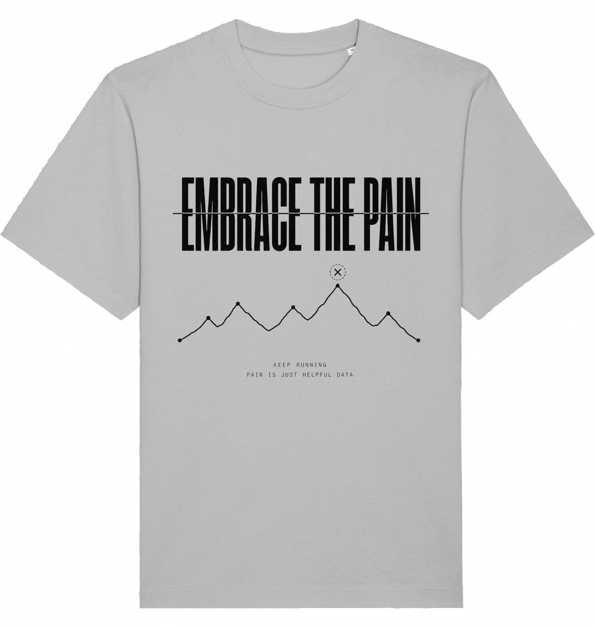 EMBRACE THE PAIN Heavy Tee – Oversized Organic T-Shirt (Black Print) - Flat Mockup