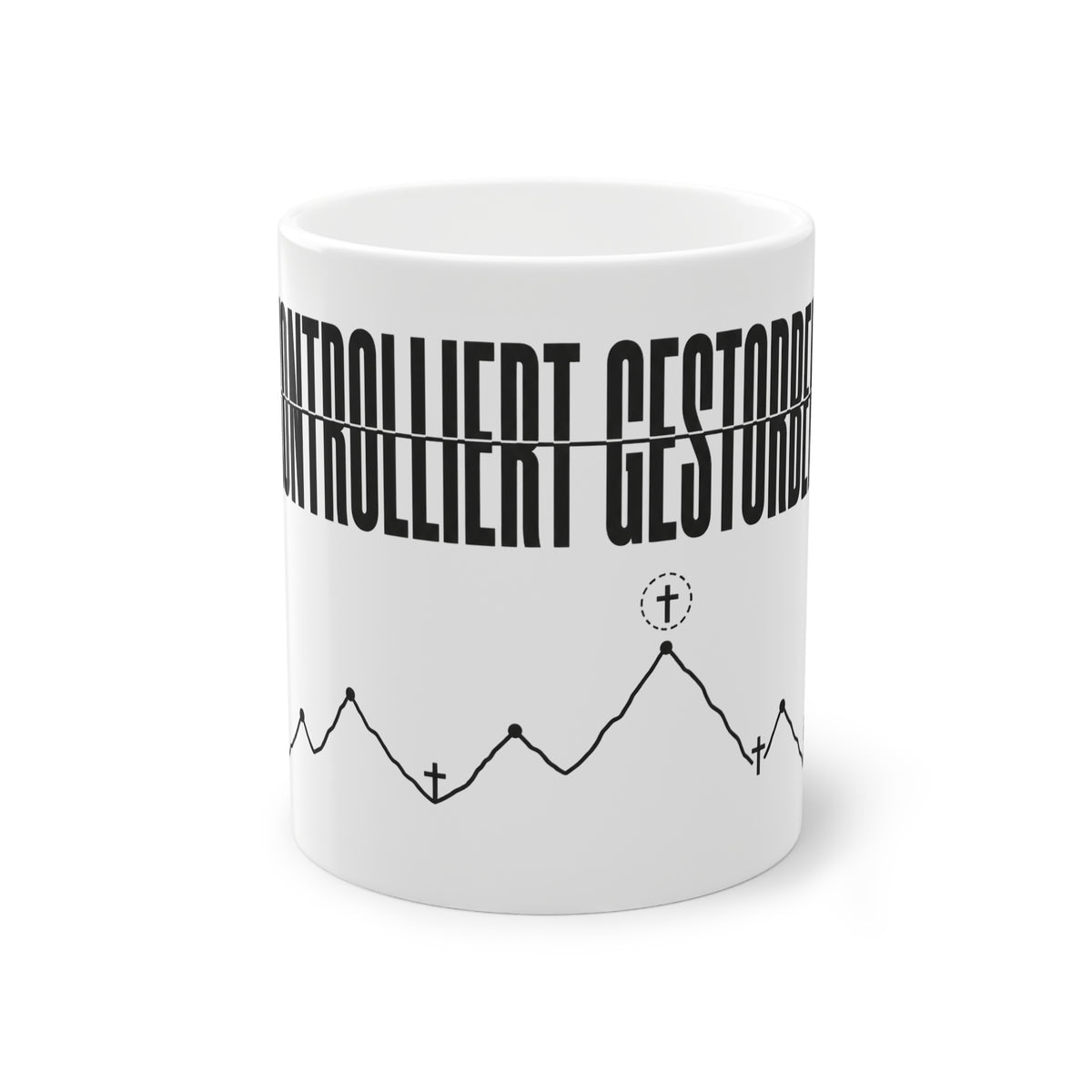 KONTROLLIERT GESTORBEN Mug – Ceramic Mug (Black Print)