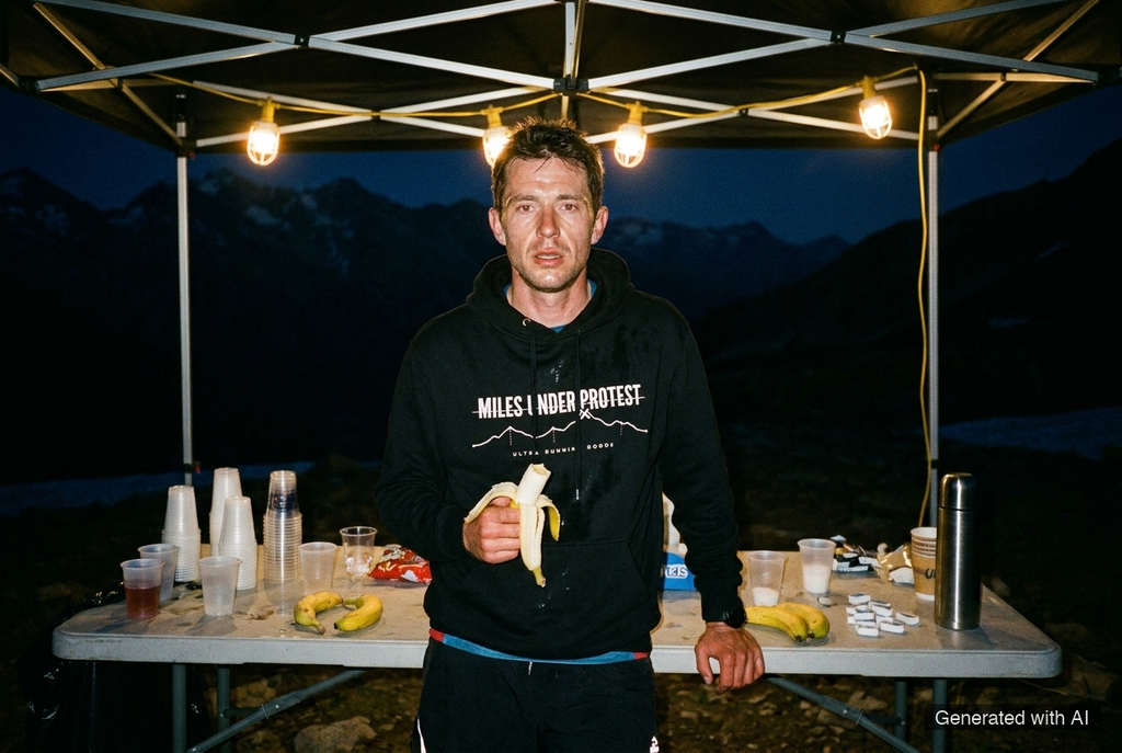 MILES UNDER PROTEST Heavy Tee – Oversized Organic T-Shirt (White Print) - Trail Running Lifestyle Mockup (Scene 03)