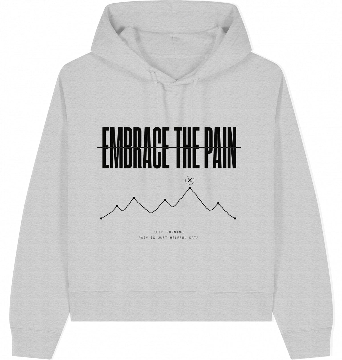 EMBRACE THE PAIN Women's Organic Hoodie – Black Print - Flat Mockup