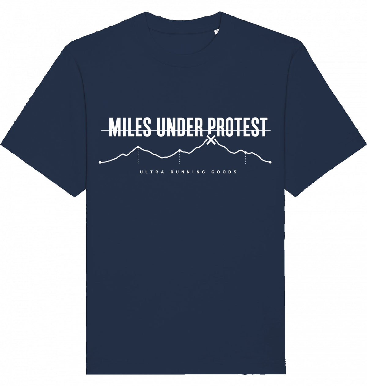 MILES UNDER PROTEST Heavy Tee – Oversized Organic T-Shirt (White Print) - Flat Mockup