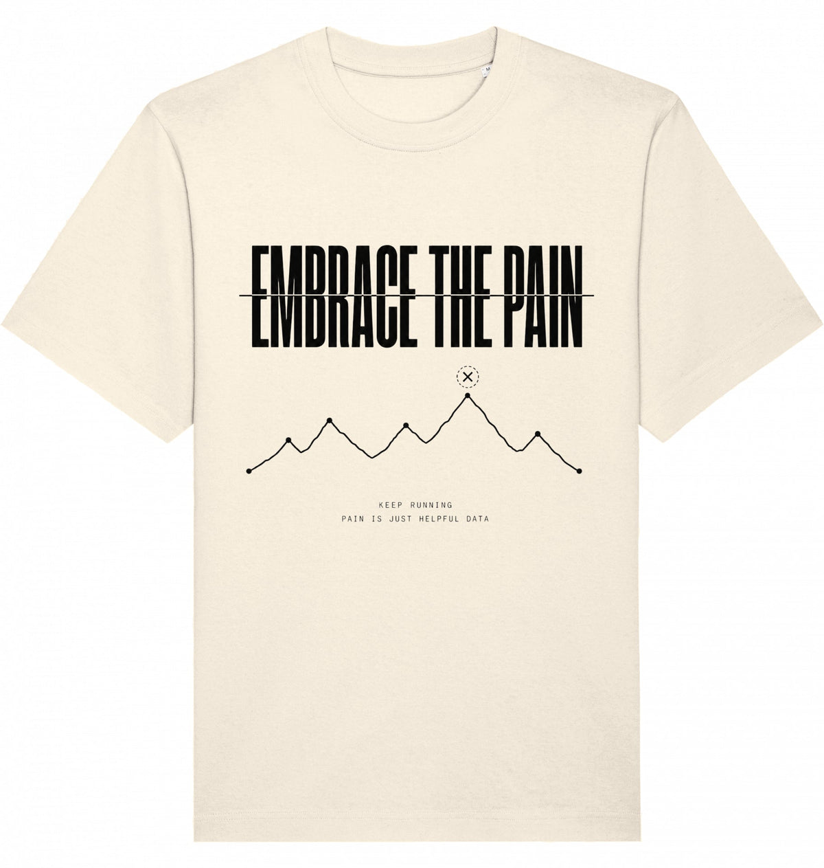 EMBRACE THE PAIN Heavy Tee – Oversized Organic T-Shirt (Black Print) - Flat Mockup