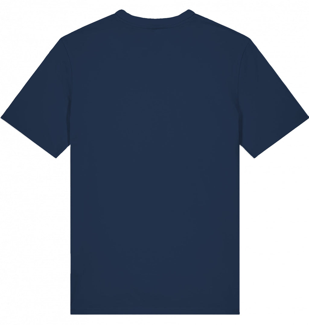 MILES UNDER PROTEST Tee – Organic Trail Running T-Shirt (White Print) - Flat Mockup