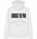 EMBRACE THE PAIN Organic Zip Hoodie – Black Print - Flat Mockup