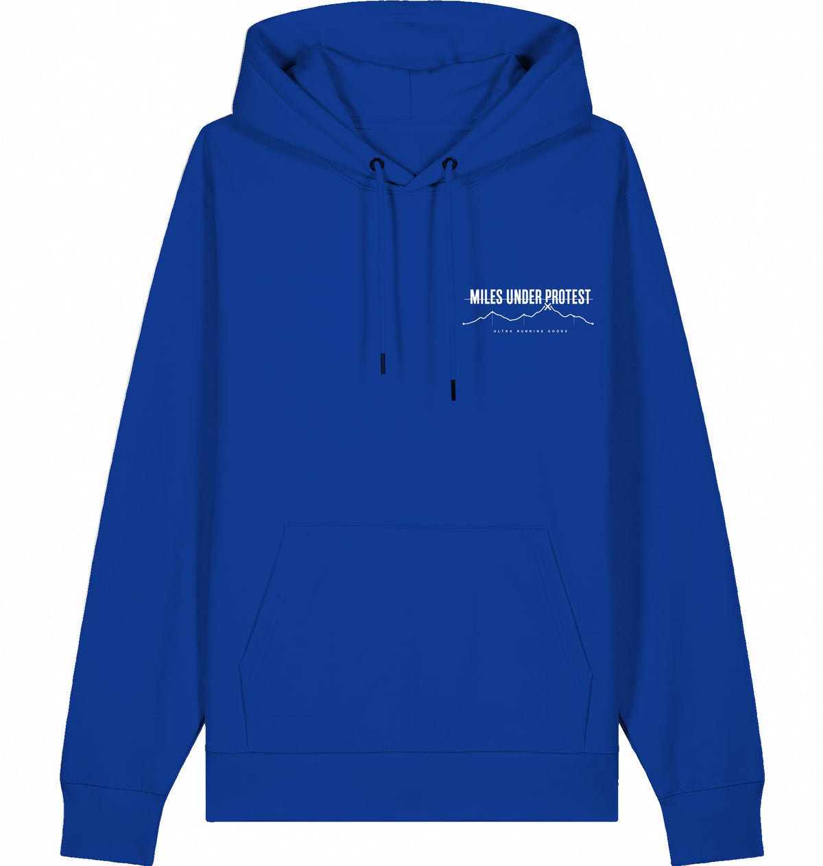 DOGS. COFFEE. RUNNING Hoodie – Organic Trail Running Hoodie (White Print) - Flat Mockup