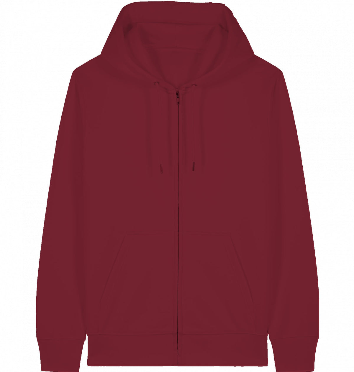 MILES UNDER PROTEST Zip Hoodie – Organic Zip-Through Hoodie (White Print) - Flat Mockup