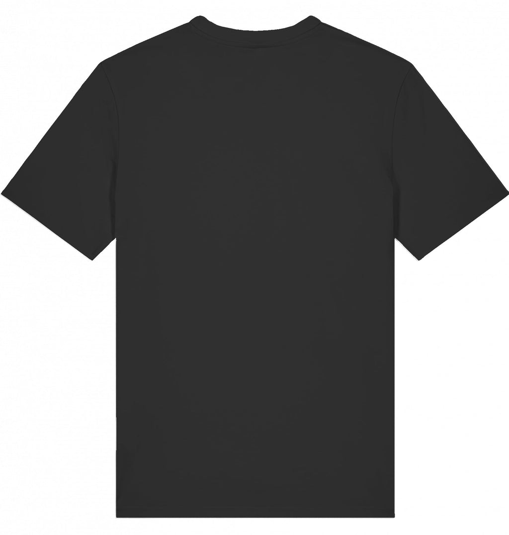 MILES UNDER PROTEST Tee – Organic Trail Running T-Shirt (White Print) - Flat Mockup