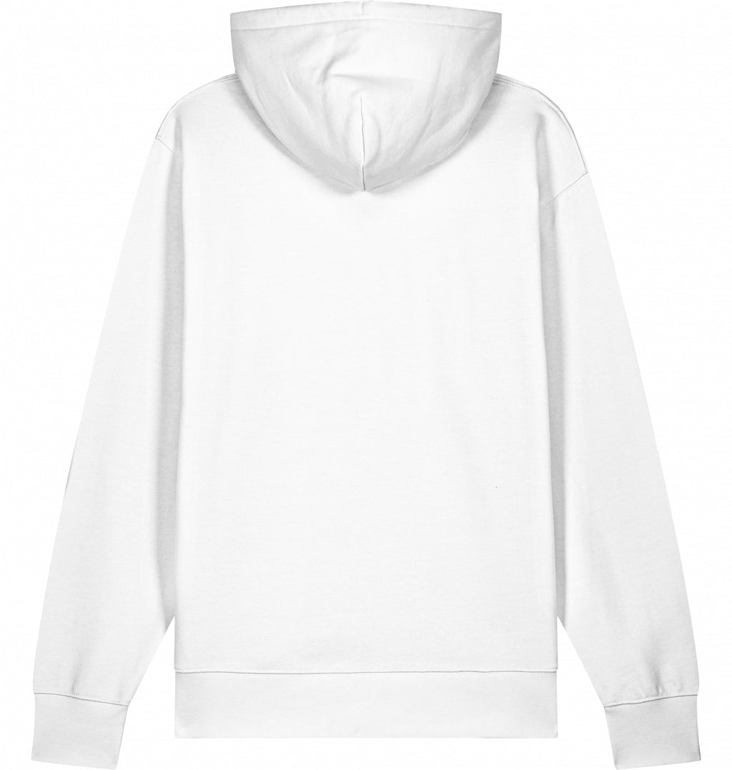 MILES UNDER PROTEST Hoodie – Organic Trail Running Hoodie (Black Print) - Flat Mockup