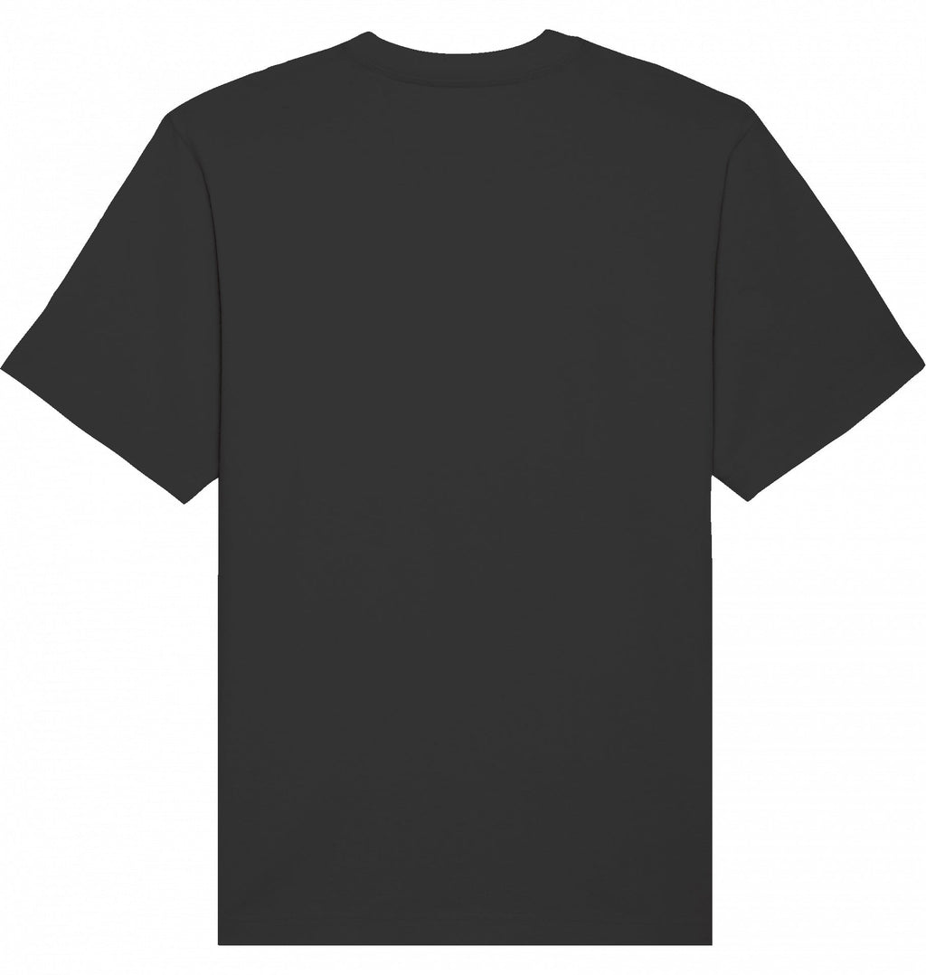 MILES UNDER PROTEST Heavy Tee – Oversized Organic T-Shirt (White Print) - Flat Mockup