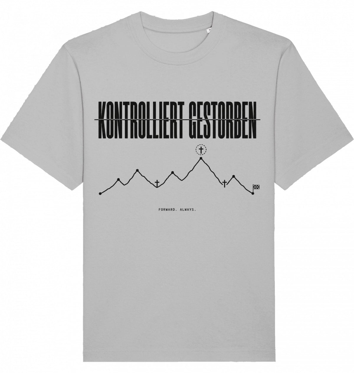 KONTROLLIERT GESTORBEN Heavy Tee – Oversized Organic T-Shirt (Black Print) - Flat Mockup