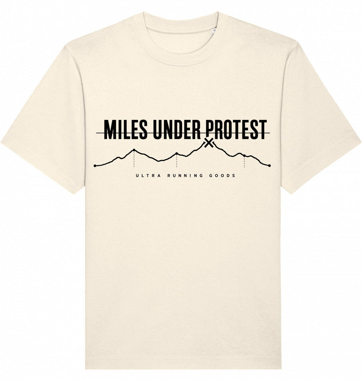 MILES UNDER PROTEST Heavy Tee – Oversized Organic T-Shirt (Black Print) - Flat Mockup