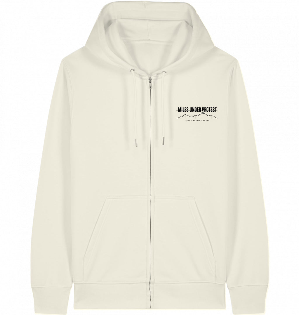 EMBRACE THE PAIN Organic Zip Hoodie – Black Print - Flat Mockup