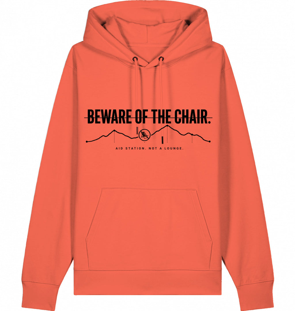 BEWARE OF THE CHAIR HOODIE - BLACK PRINT - Flat Mockup