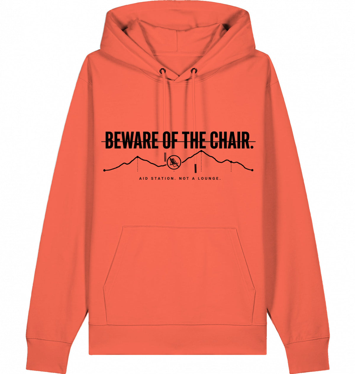 BEWARE OF THE CHAIR HOODIE - BLACK PRINT - Flat Mockup