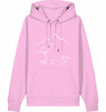 DOGS. COFFEE. RUNNING Hoodie – Organic Trail Running Hoodie (White Print) - Flat Mockup