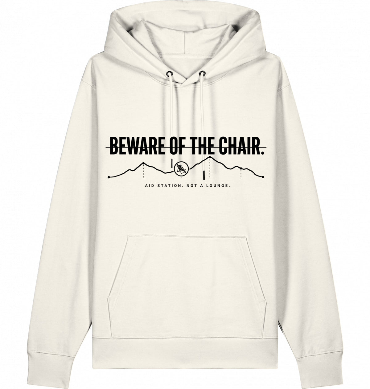 BEWARE OF THE CHAIR HOODIE - BLACK PRINT - Flat Mockup