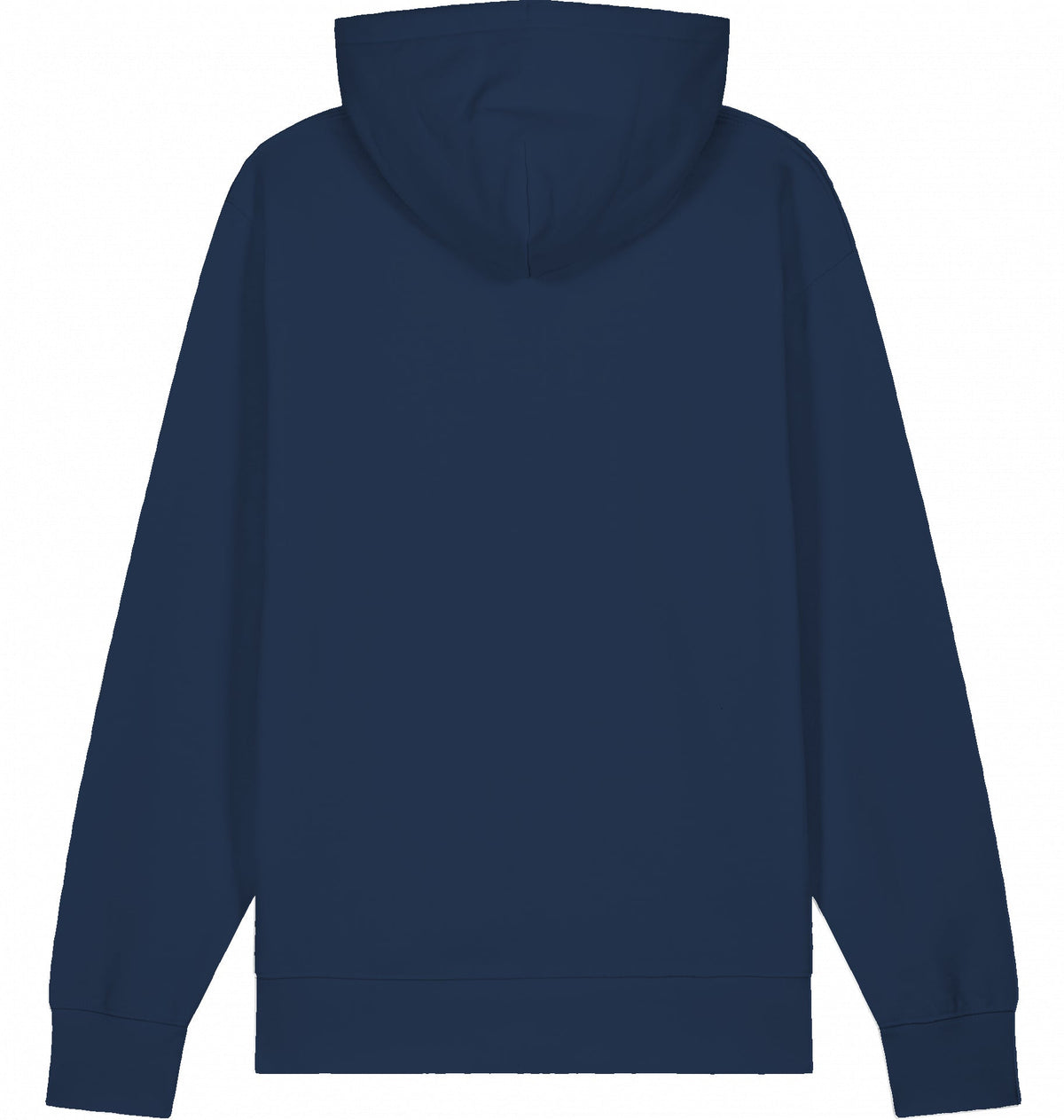 MILES UNDER PROTEST Organic Trail Running Hoodie – White Print - Flat Mockup