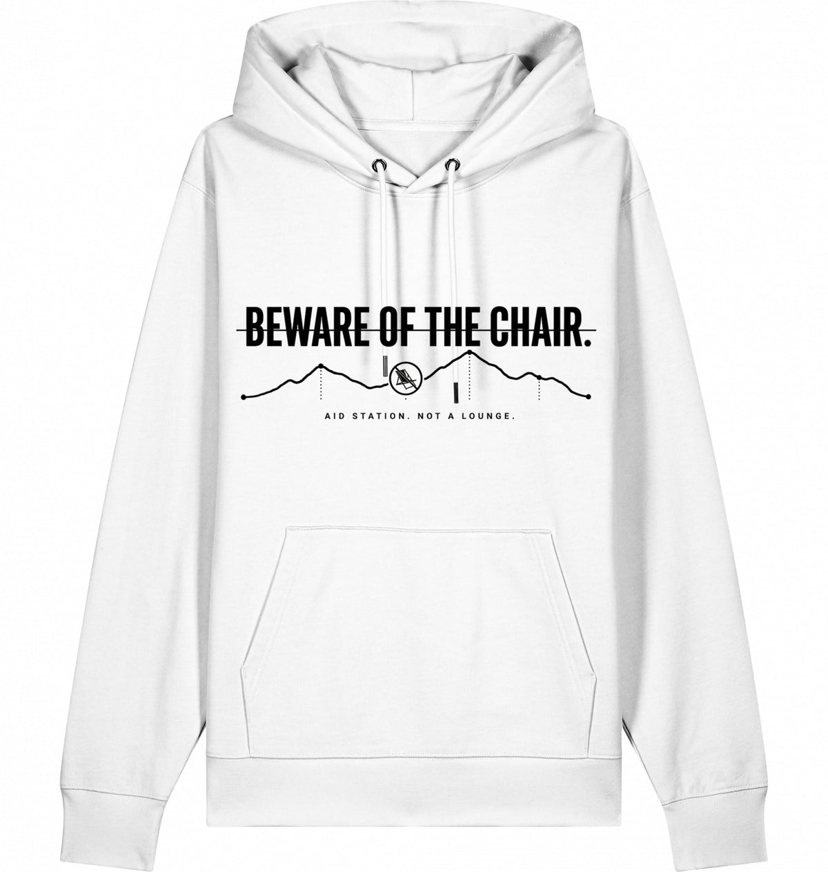 BEWARE OF THE CHAIR HOODIE - BLACK PRINT - Flat Mockup