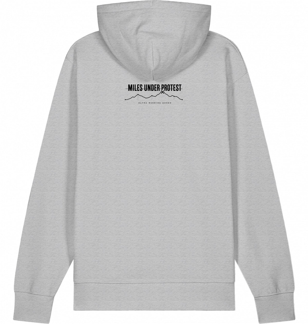 RUN RECOVER REPEAT Hoodie – Organic Trail Running Hoodie (Black Print) - Flat Mockup