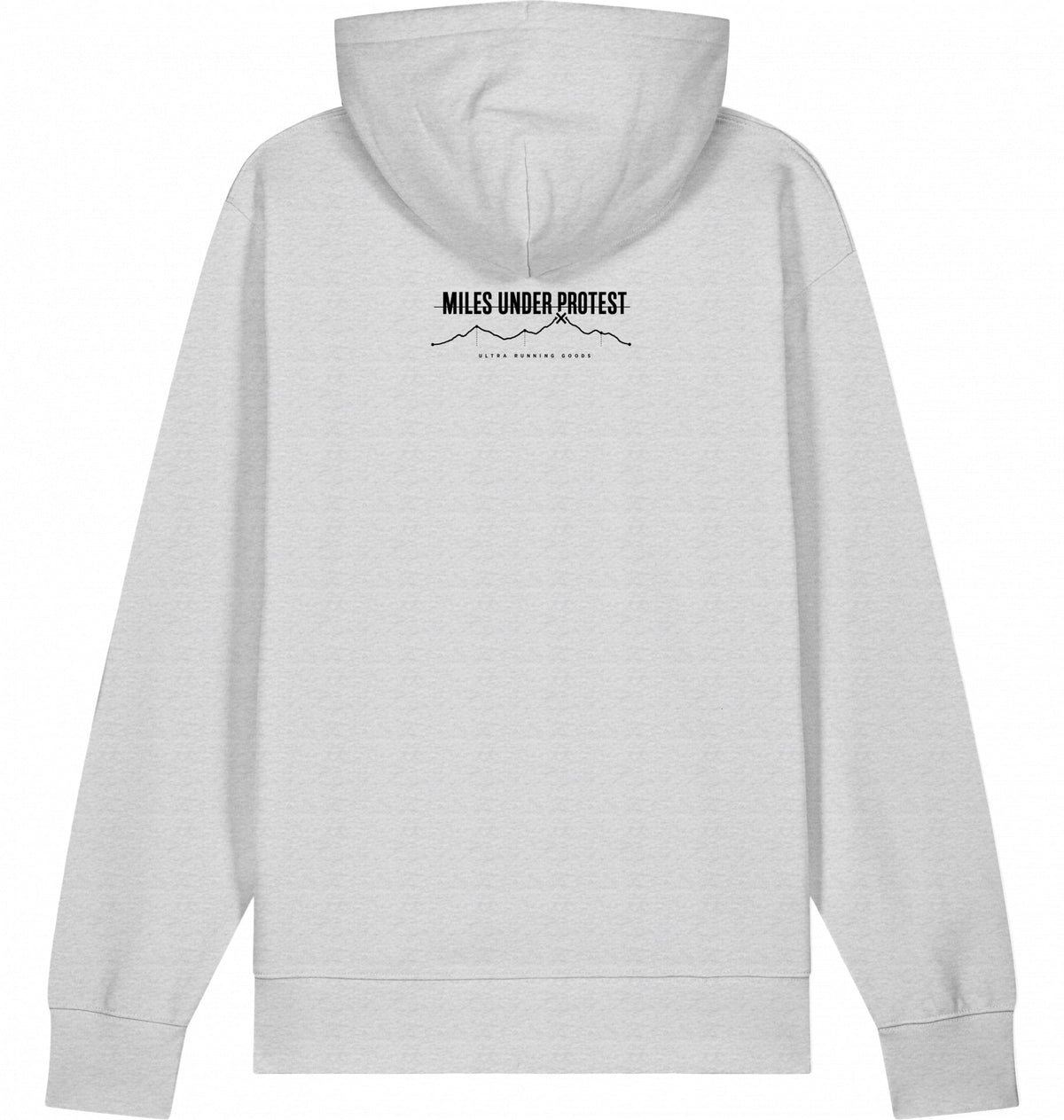 YOU CAN'T FAKE THE MILES Heavyweight Hoodie – Black Print - Flat Mockup