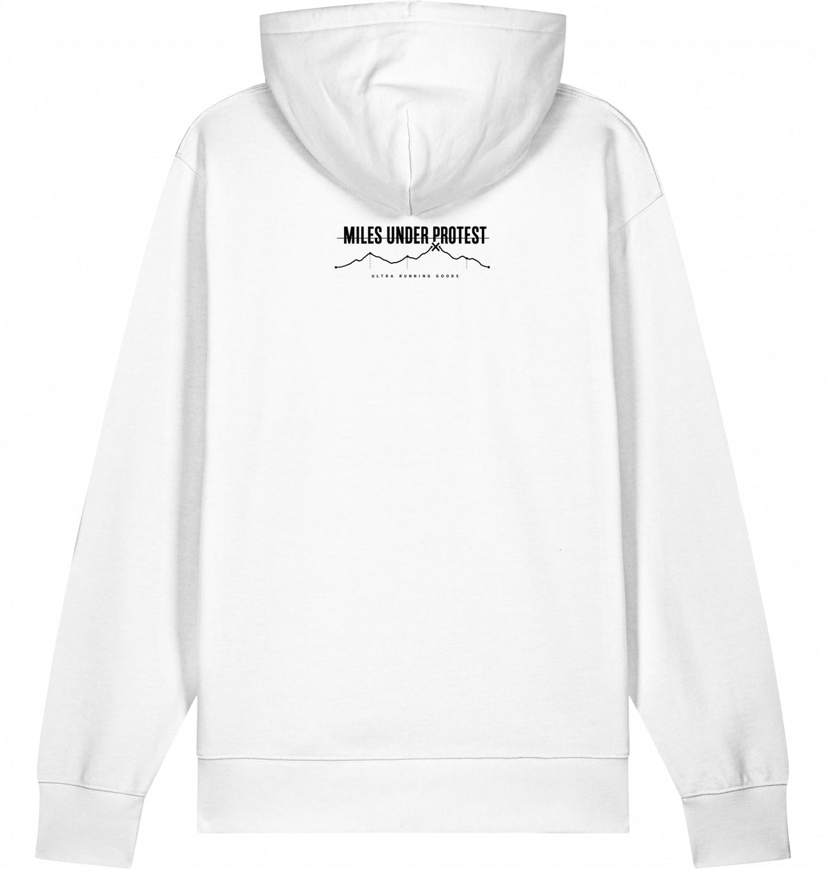 YOU CAN'T FAKE THE MILES Heavyweight Hoodie – Black Print - Flat Mockup