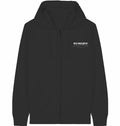 RUN RECOVER REPEAT Organic Zip Hoodie (White Print) - Flat Mockup