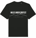 MILES UNDER PROTEST Heavy Tee – Oversized Organic T-Shirt (White Print) - Flat Mockup
