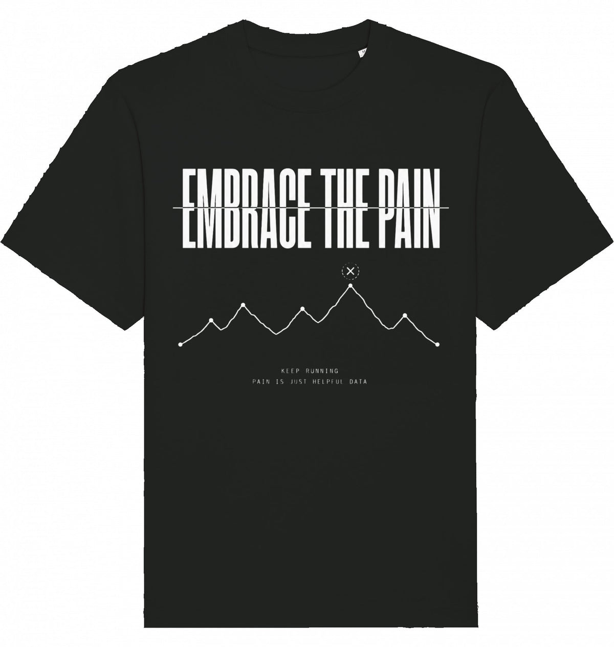 EMBRACE THE PAIN Heavy Tee – Oversized Organic T-Shirt (White Print) - Flat Mockup
