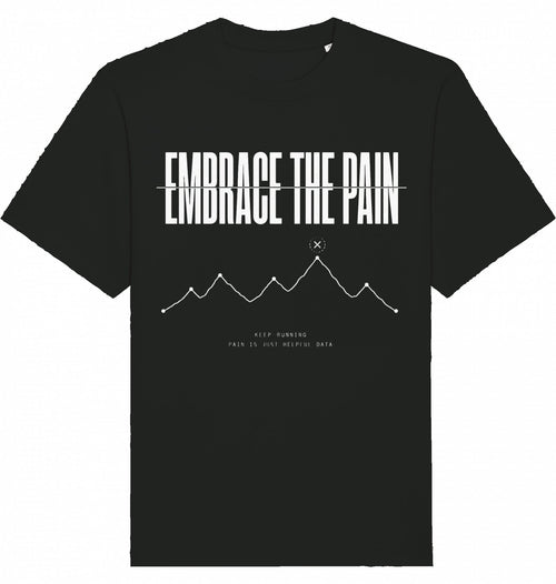 EMBRACE THE PAIN Heavy Tee – Oversized Organic T-Shirt (White Print) - Flat Mockup