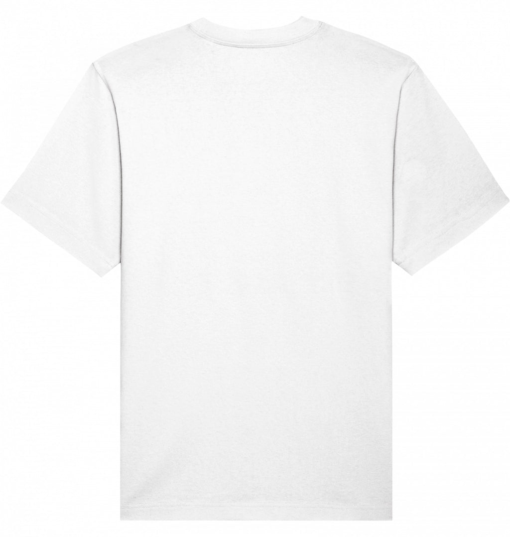 MILES UNDER PROTEST Heavy Tee – Oversized Organic T-Shirt (Black Print) - Flat Mockup