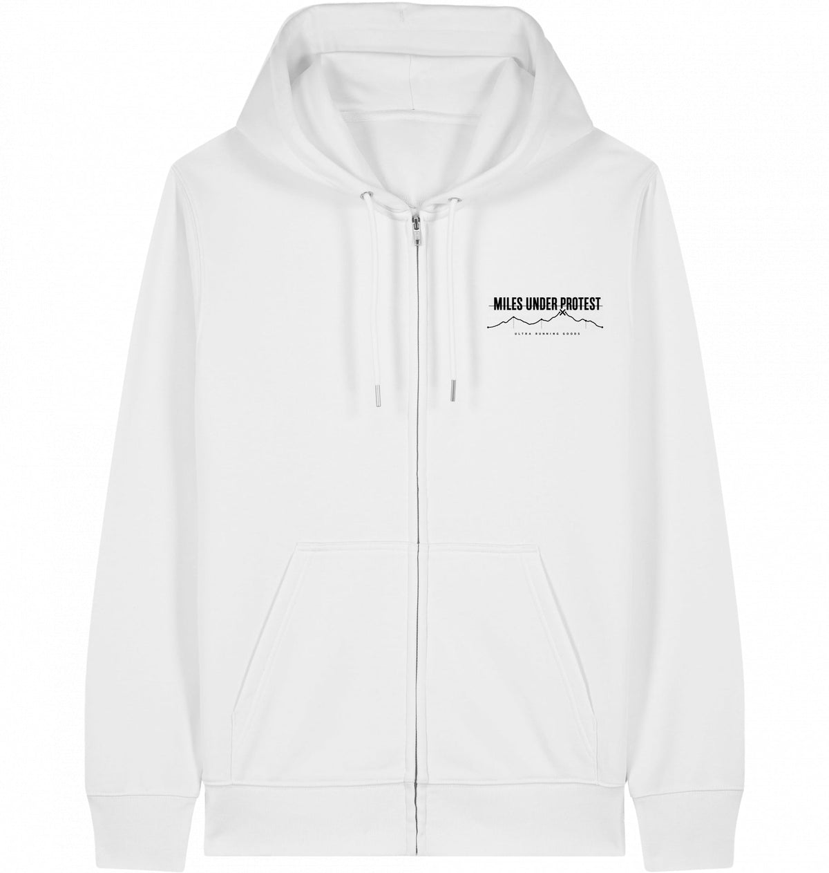 EMBRACE THE PAIN Organic Zip Hoodie – Black Print - Flat Mockup
