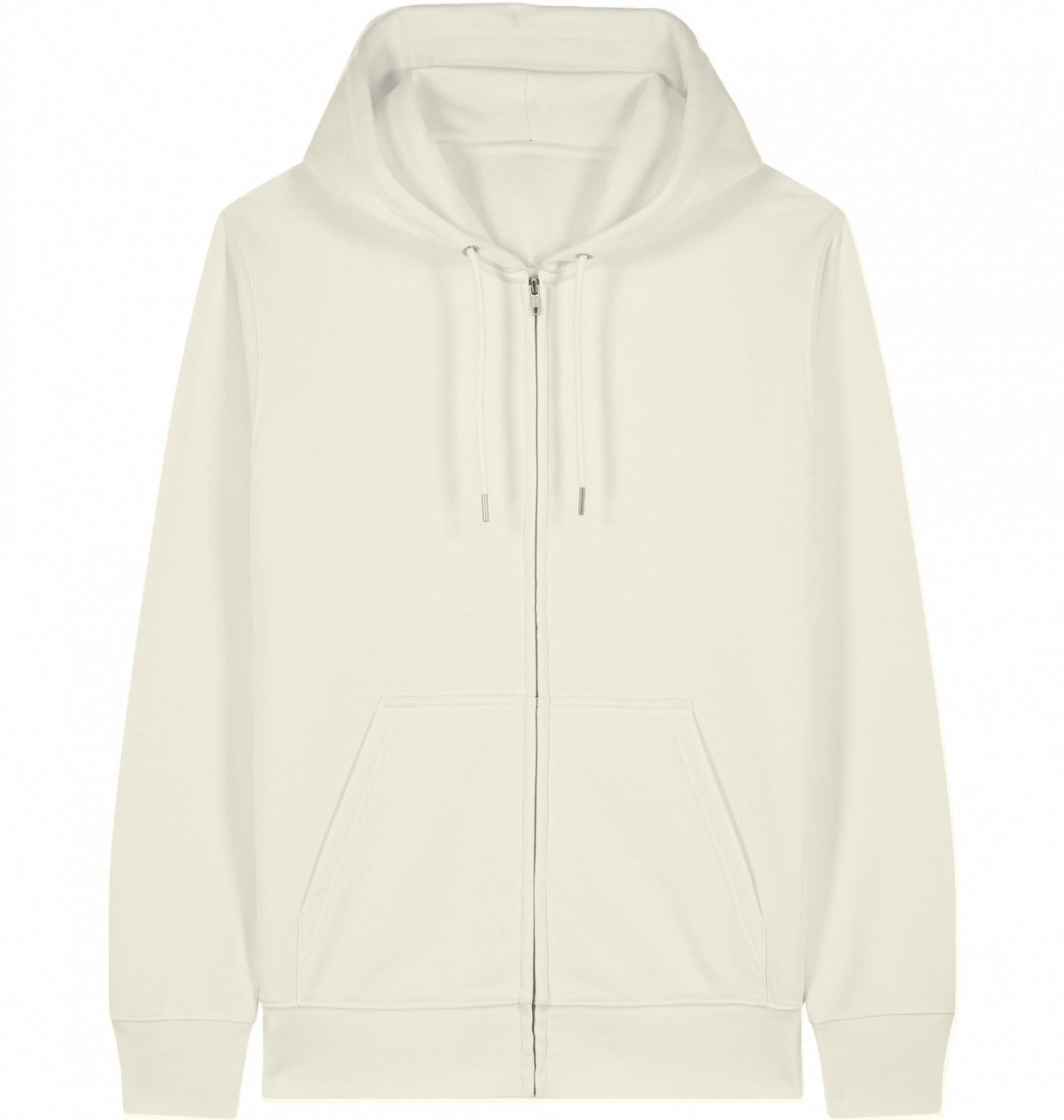 MILES UNDER PROTEST Organic Zip Hoodie – Black Print - Flat Mockup