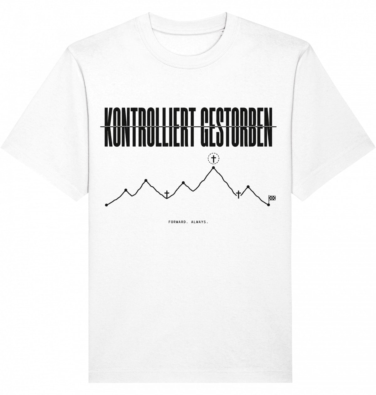 KONTROLLIERT GESTORBEN Heavy Tee – Oversized Organic T-Shirt (Black Print) - Flat Mockup