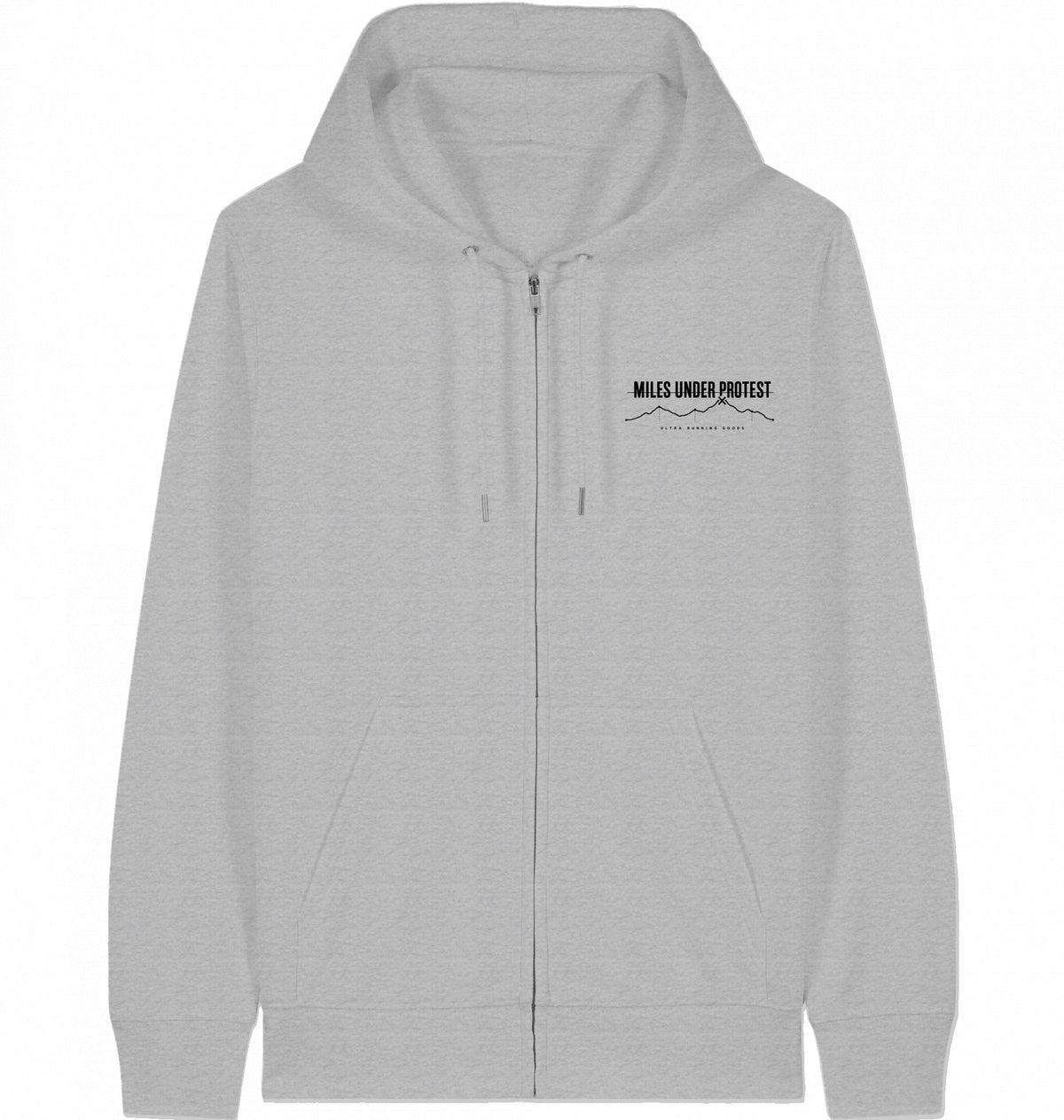 EMBRACE THE PAIN Organic Zip Hoodie – Black Print - Flat Mockup