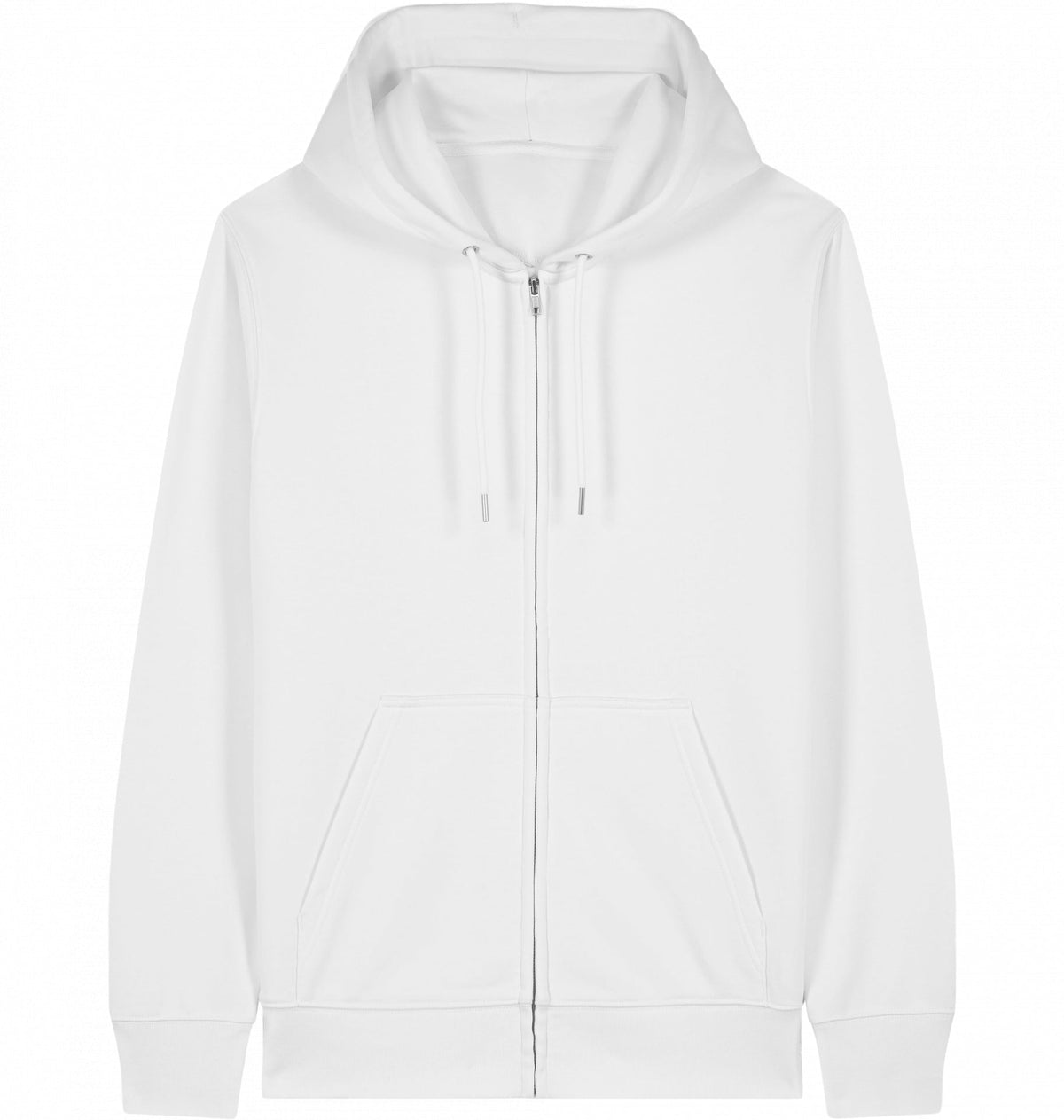 MILES UNDER PROTEST Organic Zip Hoodie – Black Print - Flat Mockup