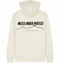 MILES UNDER PROTEST Organic Zip Hoodie – Black Print - Flat Mockup