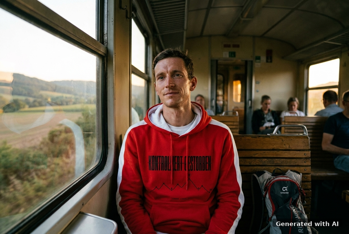 RUN RECOVER REPEAT Heavy Hoodie – Black Print - Off_Duty Mockup (Front) [Red]