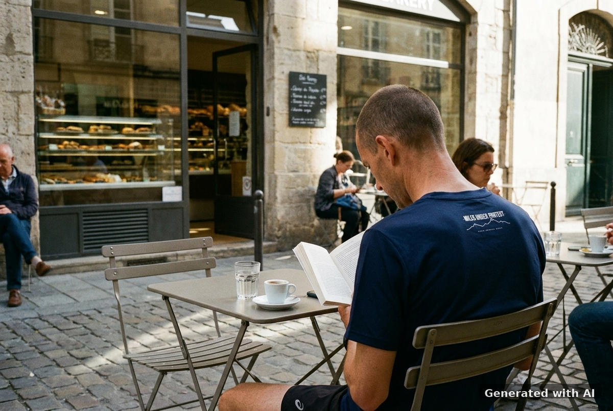 RUN RECOVER REPEAT Tee – Organic Trail Running T-Shirt - Off_Duty Mockup (Back) [French Navy]