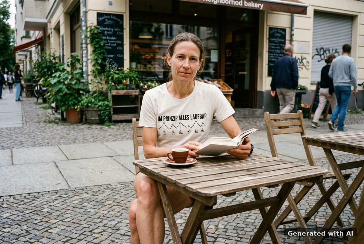 MUP "Im Prinzip Alles Laufbar" Unisex T-Shirt - Black Print - Off_Duty Mockup (Front) [Off White]