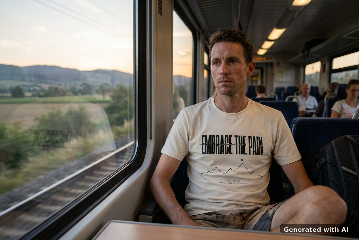 EMBRACE THE PAIN Heavy Tee – Oversized Organic T-Shirt (Black Print) - Off_Duty Mockup (Front) [Natural Raw]